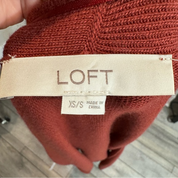 Ann Taylor LOFT Rust Sleeveless Cardigan Kimono Style Sweater XS Oversized - Picture 4 of 5